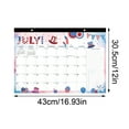 thumbnail image 3 of Room Decor Qwtwty Calendrier Anglais Thème Fête de l'Indépendance 25-26 Ans 18 Mois Calendrier Mural Bloc-Notes de Bureau, 3 of 6