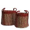 Elements Set of 2 16-inch and 14-inch Red Seagrass Baskets