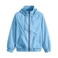 thumbnail image 7 of SYwaren Women's Lightweight Waterproof Rain Jacket Full Zip Hooded Mock Neck Hiking Athletic Casual Long Sleeve with Pockets, 7 of 7