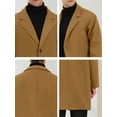 thumbnail image 6 of Lars Amadeus Men's Trench Coat Notched Lapel Mid-Length Casual Solid Overcoat, 6 of 6