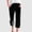 Black, variant on Kilaqueen Velvet Capris Pants for Women Soft Velvet Wide Leg Sweatpants Office Trousers with Pockets Baggy Drawstring Waist Lounge Pants