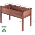 thumbnail image 2 of Raised Garden Bed with Legs, 48x24x30'', Outdoor Wood Elevated Planter Box, Thick Legs, w/Liner, 2 of 14