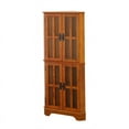 thumbnail image 2 of Coaster Coreosis 4-shelf Wood Corner Curio Cabinet Golden Brown, 2 of 10