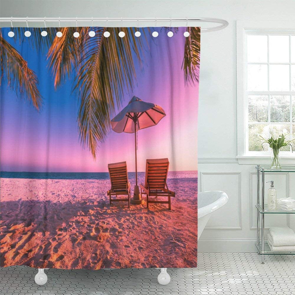 ARTJIA Exotic Tropical Beach Sunset Colorful Landscape for Romantic