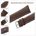 thumbnail image 3 of Correa de reloj de cuero genuino de grano superior, correas de reloj de liberación rápida de 18mm/20mm/22mm, se adapta a Samsung Galaxy Watch, Garmin Huawei Watch, 3 of 4
