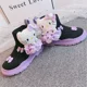 thumbnail image 2 of Botas de felpa de Anime Sanrios Kuromi Hello kittys para niños, botas Martin lindas, botas cortas de PU, zapatos de princesa de dibujos animados, moda Kawaii, 2 of 5