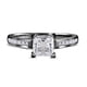 thumbnail image 1 of JeenMata Anillo de Bodas de Corte Princesa de 1,75 Quilates - Anillo de Promesa - Anillo con Canal Pavé - Anillo con Puntas - Anillo de Compromiso - Baño de Oro Negro de 18 K sobre Plata, 1 of 5