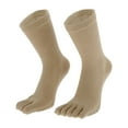 thumbnail image 3 of Unique Bargains 1 Pair Yoga Five Toe Socks Durable Striped High Socks for Women Khaki, 3 of 6