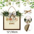 thumbnail image 2 of Eveokoki Home Sweet Home Wreaths Decor Sign Front Door, Round Wood Hanging Sign with Ribbon Bow and Artificial Green Leaves, Farmhouse Porch Decorations for Home 12", 2 of 5