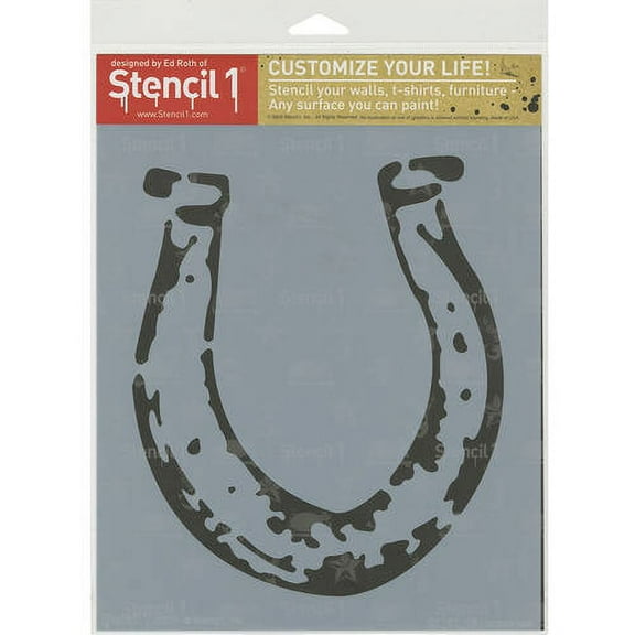 Stencil1 Horseshoe Stencil Art Craft - 8.5" x 11"