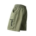 thumbnail image 4 of Donemore Men's Solid Color Fitness Elastic Waist Drawstring Cargo Shorts Multi-Pocket 5-Inch Inseam Casual Sporty Workwear Style, 4 of 9