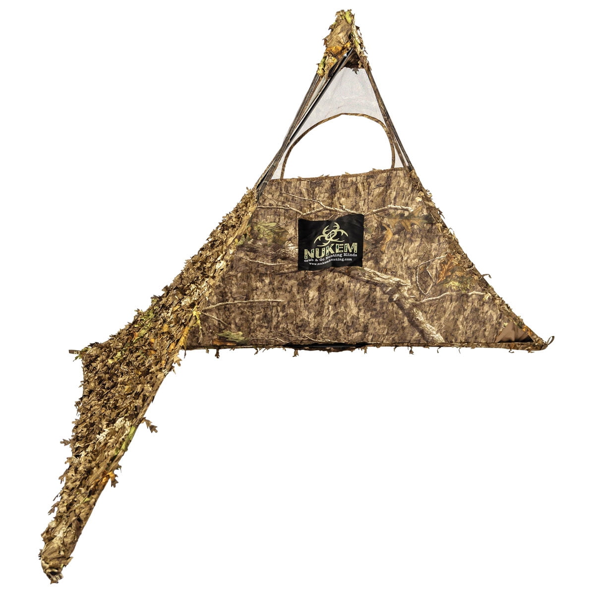Nukem Grab & Go Hunting Ground Blind - Mossy Oak Country Roots 3D Leafy - Lightweight Stake-Free Pop up Turkey & Deer Blind (X-Large)