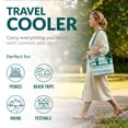 thumbnail image 3 of Cool Planet 14-Liter Premium Insulated Cooler Bag for Beach and Picnics, Green and White, 3 of 7