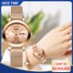 thumbnail image 2 of Estilo De Moda Correa De Acero Inoxidable De Lujo Impermeable Original Para Mujer Reloj De Cuarzo Malla, 2 of 4