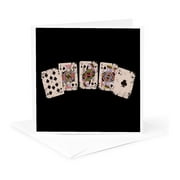 3dRose, Grunge Effect with Casino Cards Game Play , 1 Greeting Card with envelope