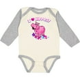 thumbnail image 3 of Inktastic I Love Hippos with Pink Hippo and Flowers Boys or Girls Long Sleeve Baby Bodysuit, 3 of 5