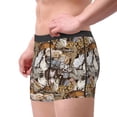 thumbnail image 2 of Sikiie Cut Cats Print Men's Boxer Briefs, Elastic Waistband Boxer Briefs Leggings-Small, 2 of 5