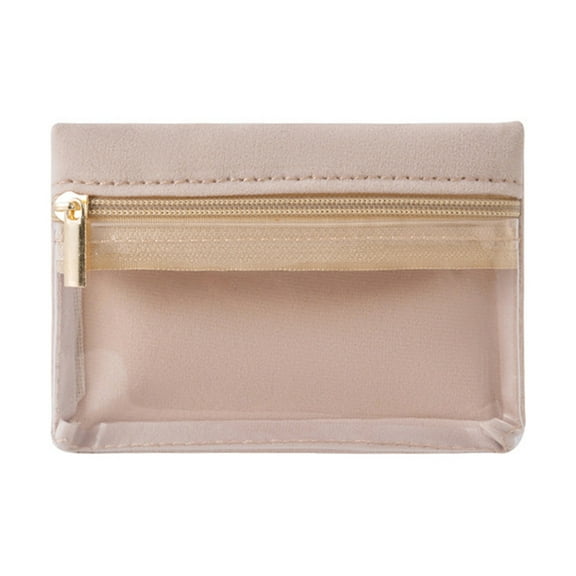 Shoreew Jewelry Storage Bag Zippered Closure Transparent Design Solid Color Anti-Fouling Earrings Necklaces Organizer Storage Pouch