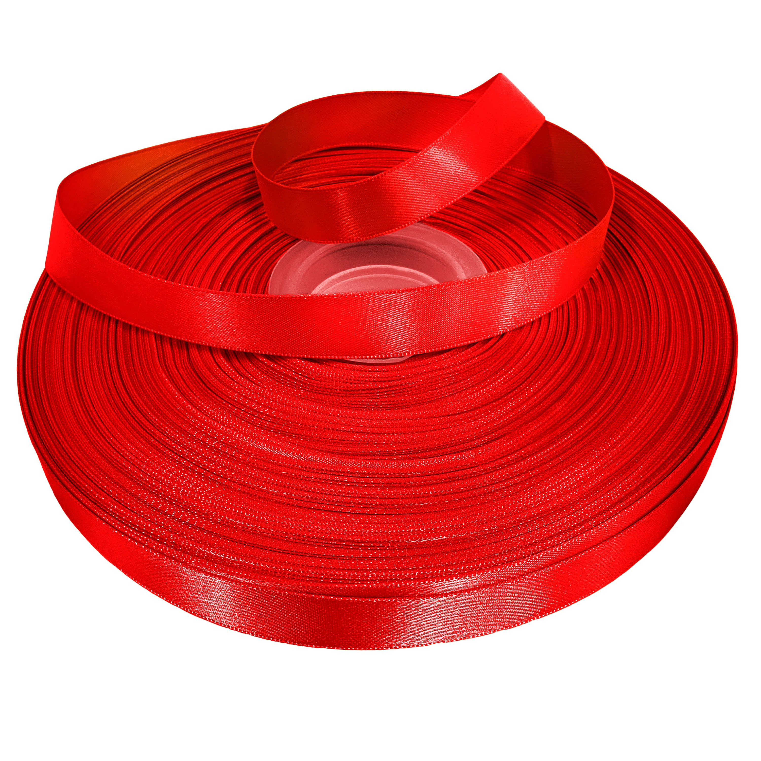 Hot Red 1 1/2 inch x 100 Yards Satin Double Face Ribbon - by Jam Paper