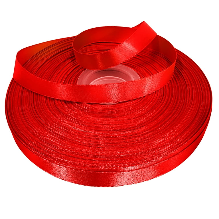 Red Double Faced Satin Ribbon, 2x25 Yards