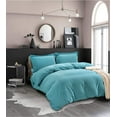thumbnail image 2 of Mocassi Soft and Cozy Solid Duvet Cover with Matching Sham, Button Closure & Corner Ties, 3-Piece Set, Full/Queen, Turquoise, 2 of 5