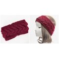 thumbnail image 2 of Diadema de invierno de lana tejida con cable para mujer, 2 of 5