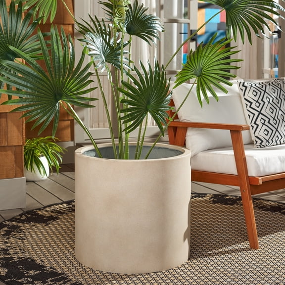 Safavieh 28" x 25" x 28" Round Beige Concrete Ficonstone Planter