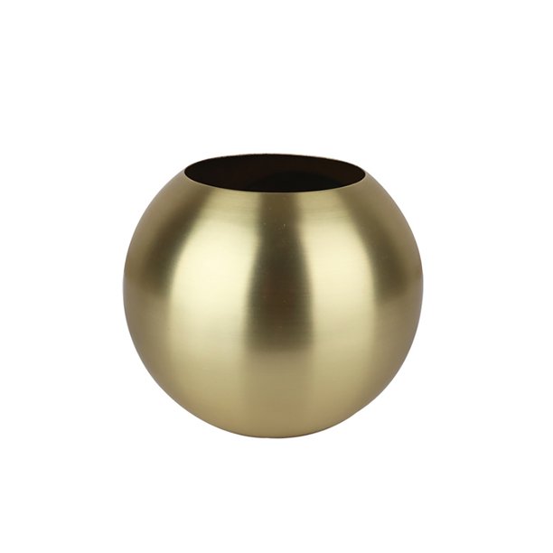 Florero de acero inoxidable, contenedor de flores de metal, maceta redonda para plantas nórdicas, decoración de mesa para sala de estar de oficina sidaley HA001195-01B