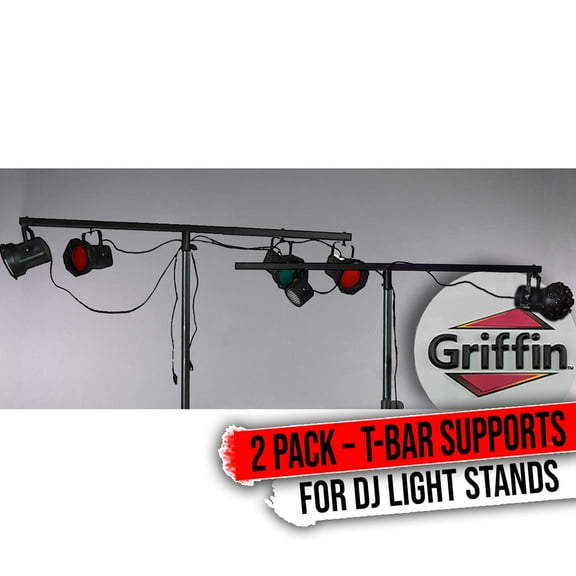 T-Bar Support Cross Bar Mount for DJ Lighting Tripod Stands - 2 Pack by Griffin