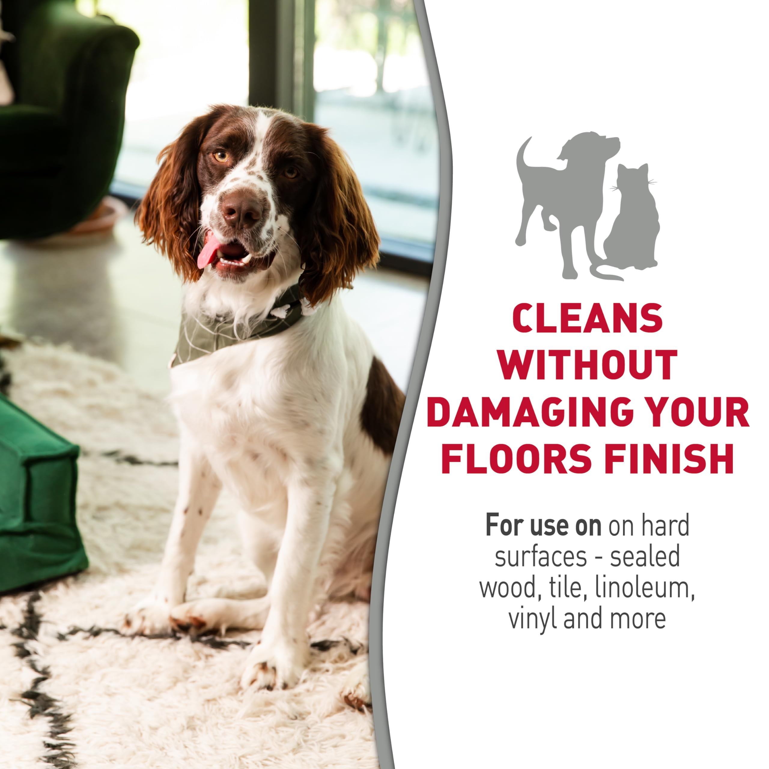 Nature's Miracle Hard Floor Cleaner, Dual-Action Dog & Cat Stain and Odor Remover, 24 oz