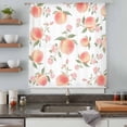 thumbnail image 5 of Peach Sheer Curtains 54 Inches Long, Spring Floral Green Leaf Botanical Pink Fruit Light Filering Curtains, Breathable Simi Curtain Privacy Drapes for Kitchen Bathroom Nursery Small Window Treatment, 5 of 9
