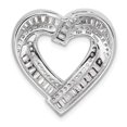thumbnail image 3 of Sterling Silver Rhodium-plated CZ Heart Chain Slide Pendant, 3 of 4