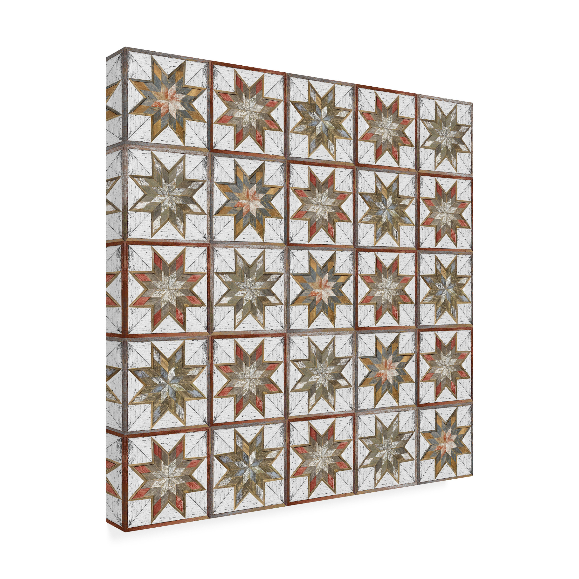 Canvas Wall Art - Jean Plout 'Barn Star Quilt F' Wall Art for Living Room, Bedroom, or Office DÃ©cor by Trademark Fine Art - 14 x 14 Inches