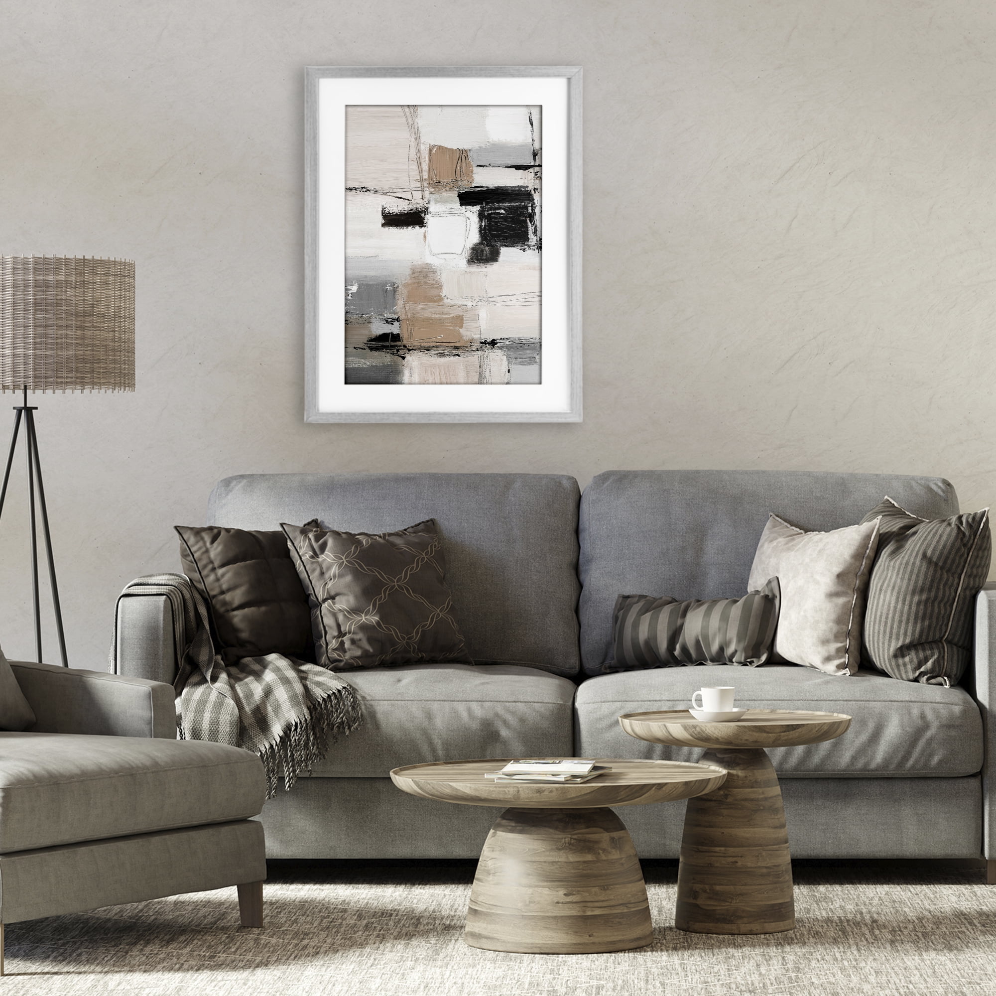 Stupell Industries Contemporary Neutral Variety Gray Framed Print Under Glass, design by Lanie Loreth