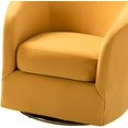 thumbnail image 6 of Swivel Accent Chair with Gold Metal Base, Contemporary Velvet Curved Swivel Barrel Chair, Upholstered Club Armchair, Leisure Single Sofa for Living Room, Nursery, Bedroom(Ivory), 6 of 9
