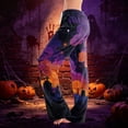 thumbnail image 2 of IYYVV Womens Halloween Pajamas Pants Casual Pumpkin Ghost Print Lounge Trousers Comfy Lightweight Elastic Waist Drawstring Sleepwear Bottoms Navy M, 2 of 6