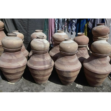 Handcrafted Terracotta Pots and Containers, Hyderabad, Pakistan Print Wall (Best Pearl Shop In Hyderabad)