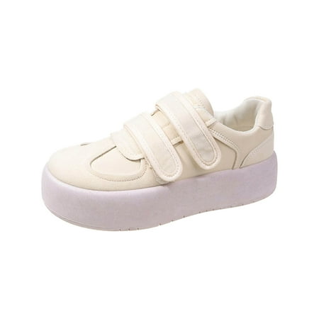 OJSFQUFP Womens Shoes Women s Fashion Casual Sports Running Sneakers Thick Bottom Shake Canvas Shoes Work Flats Office Shoes Pointy Toe Flats for Women White 38