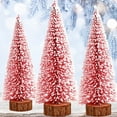 thumbnail image 6 of Nkmbld Snow Frost Trees Mini Christmas Tree Ornaments Tabletop Trees for Holiday Party DIY Room Decor Home Table Top Christmas Decoration, Red, 6 of 9