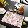thumbnail image 3 of Pioneer Flower Floral Print Pattern Summer Placemats Table Placemats Set Of 6-Linen Kitchen Washable Placemats Table Mats 12x18 Inch Non-Slip Heat Resistant, 3 of 5