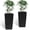 Black, variant on 22 Inch Outdoor Planters Set of 2,Modern Square Faux Rattan Planters for Porch,Patio,Backyard,Black