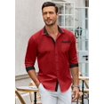thumbnail image 4 of COOFANDY Men's Long Sleeve Dress Shirt Plaid Collar Casual Button Down Shirts, 4 of 6