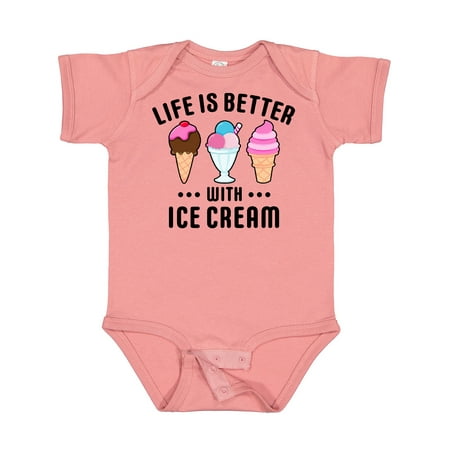 

Inktastic Life is Better with Ice Cream Gift Baby Boy or Baby Girl Bodysuit