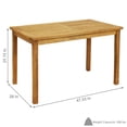 thumbnail image 3 of Sunnydaze Outdoor Solid Teak Wood with Stained Finish Rectangular Patio Dining Table - 48" - Light Brown, 3 of 8