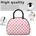 thumbnail image 4 of Pink and White Checkered Pattern Insulated Lunch Bag,Leakproof Large Capacity Lunch Box for Work,Picnic or Travel,11.4 X 6.7 X 8.3 Inches, 4 of 6