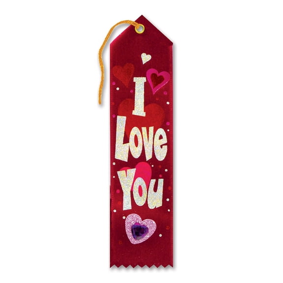 Beistle 2" x 8" I Love You Jeweled Ribbon 6/Pack JR049