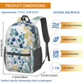 thumbnail image 3 of 17 Inch Lightweight Backpack,PVC Waterproof Oxford Fabric, Ergonomically Designed, with Large Capacity, Floral Flowers Print, 3 of 5