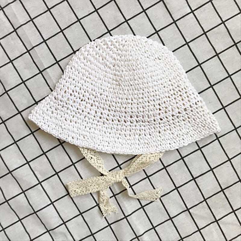 Children Straw Sun Hat Baby Girls Sunshade Beach Cap Toddler Casual