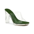 thumbnail image 1 of BLISSFUL STEP Women's Clear Platform Blocked Heel Slides Sandals, 1 of 7