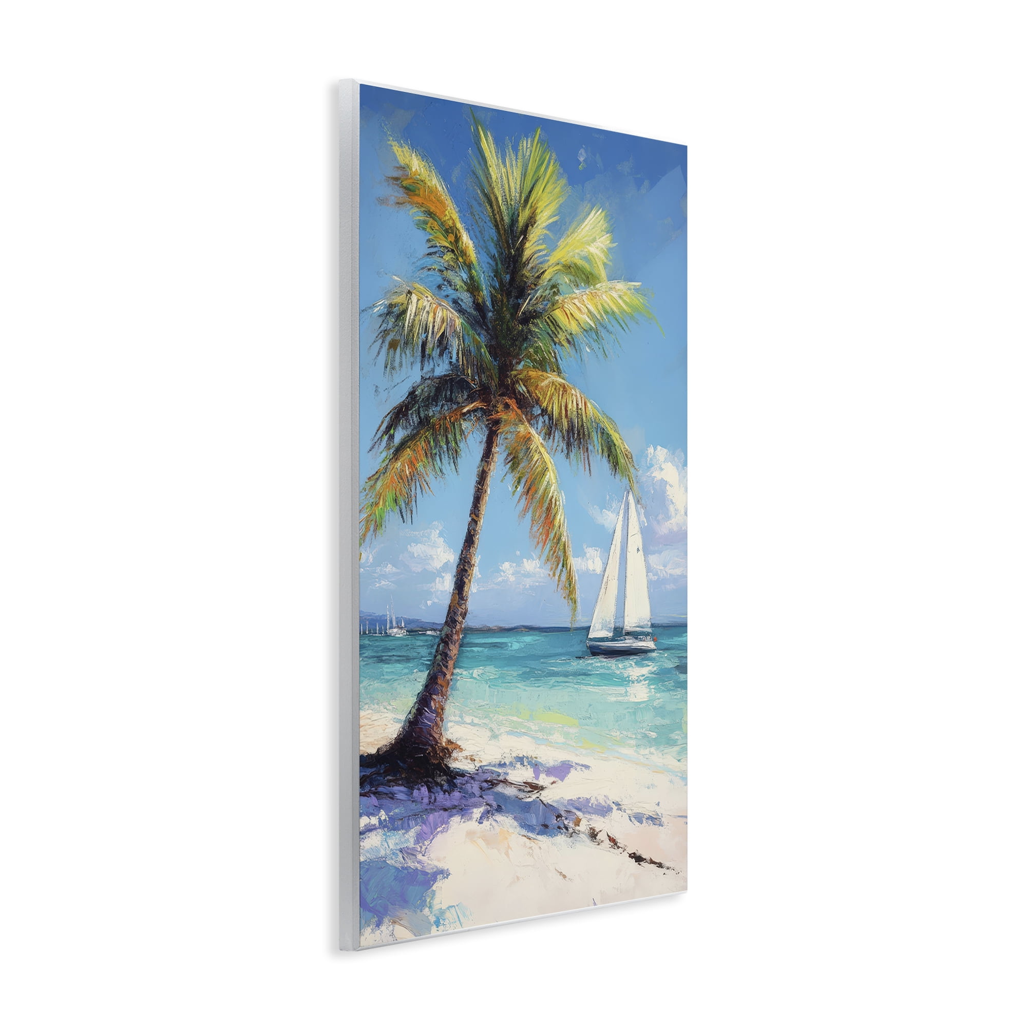 Stupell Industries Palms & Sails Beach View Wall Plaque Art, design by Petal Prints Design